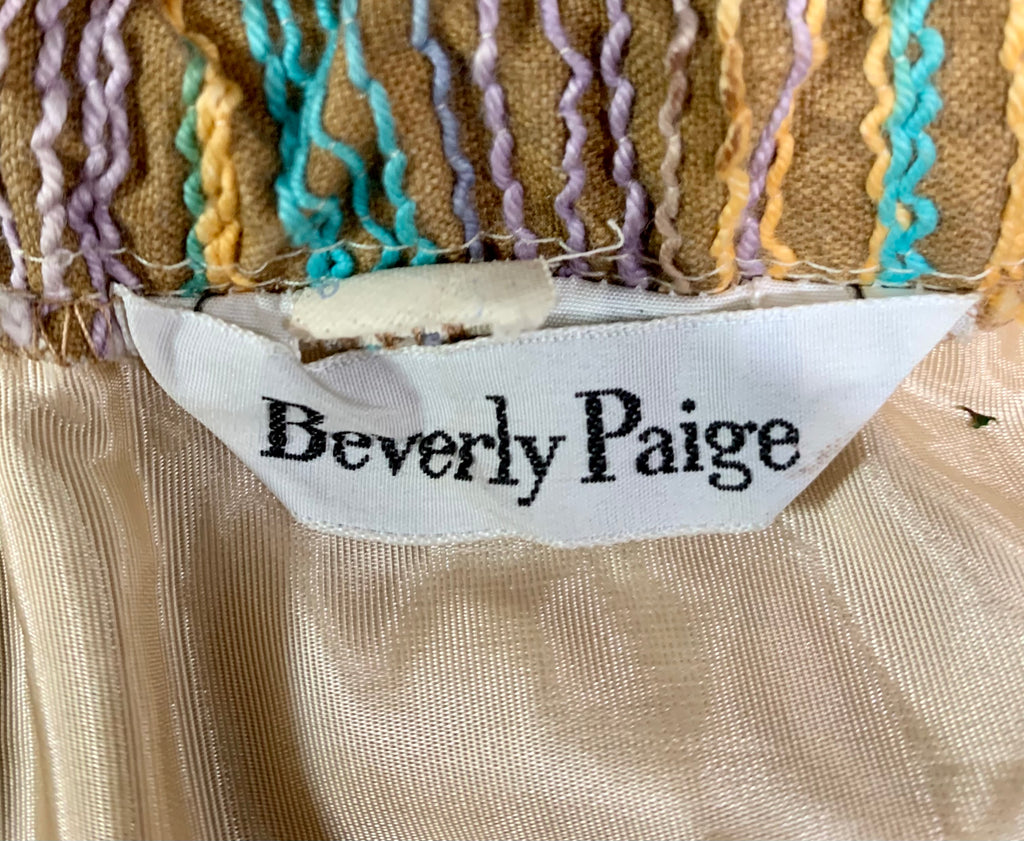 70  Multicolor Embroidery Long Skirt    By Beverly Paige - Hamlets Vintage