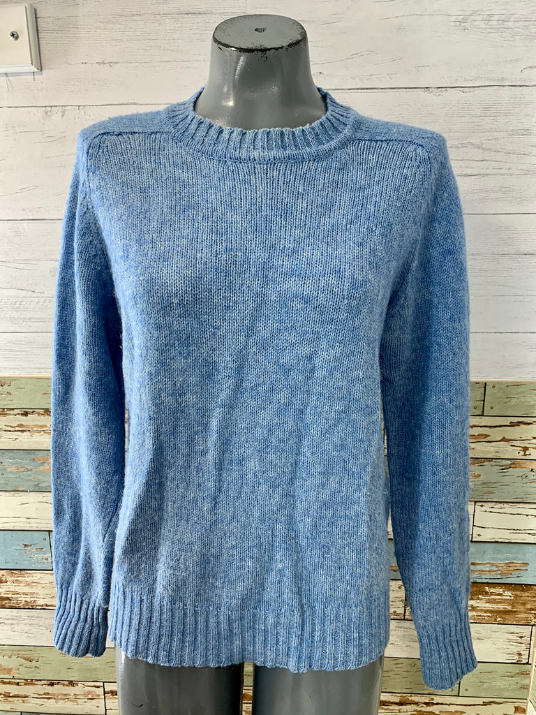 90’s Blue Knit Crewneck Sweater - Hamlets Vintage