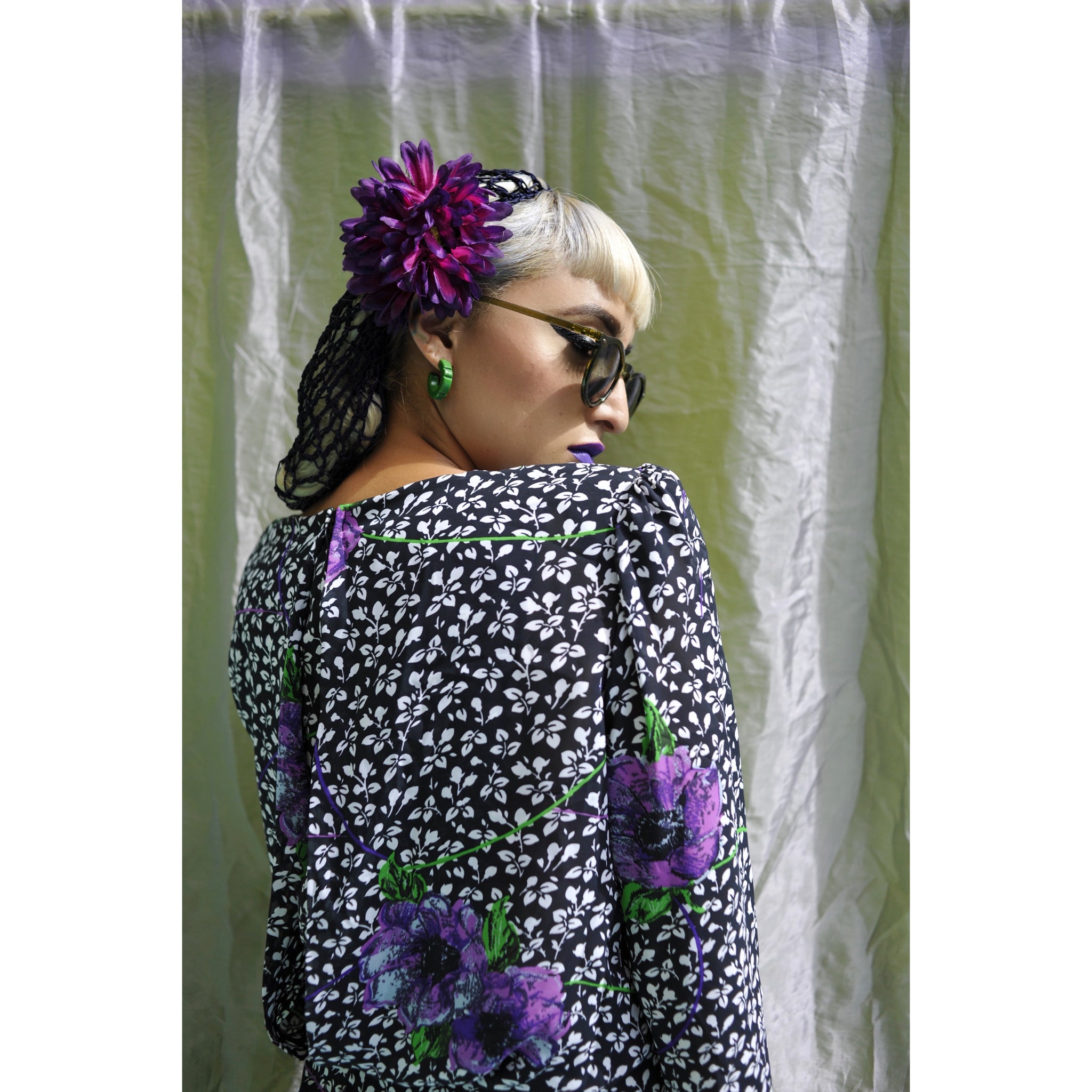 80s - Drop Waist Maxi Flower long Sleeve Flower Print Dress 80s - Drop Waist Maxi Flower long Sleeve Flower Print Dress