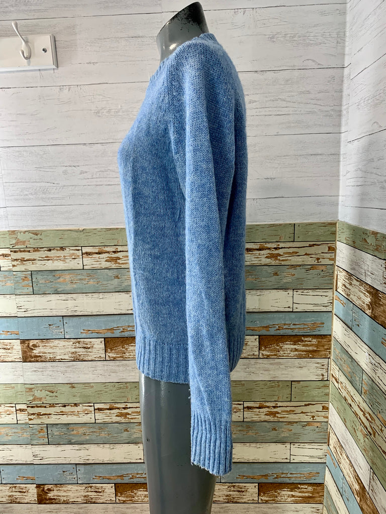 90’s Blue Knit Crewneck Sweater - Hamlets Vintage