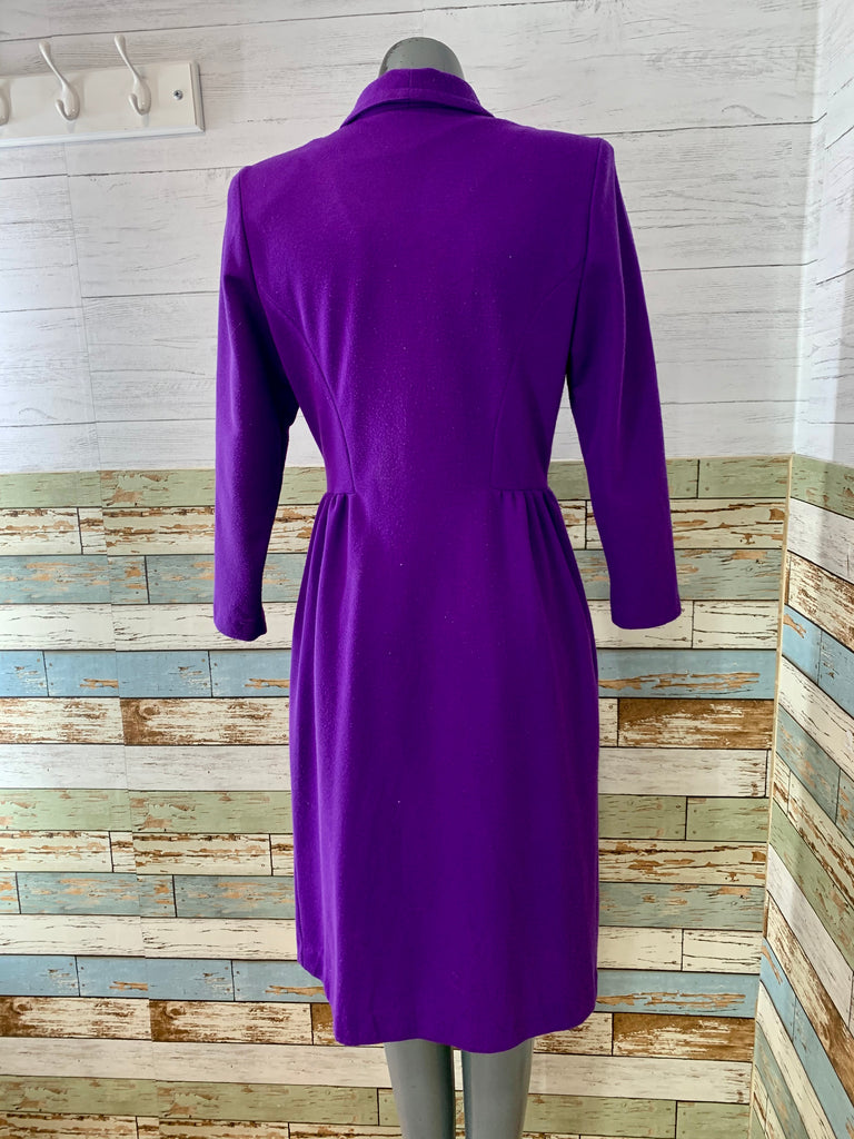 90s Purple Suit Wrap Dress - Hamlets Vintage