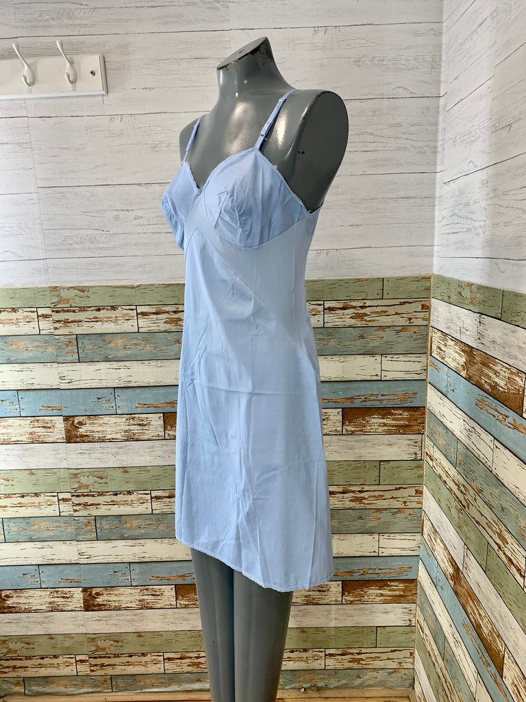 60s Baby Blue Slip Dress - Hamlets Vintage