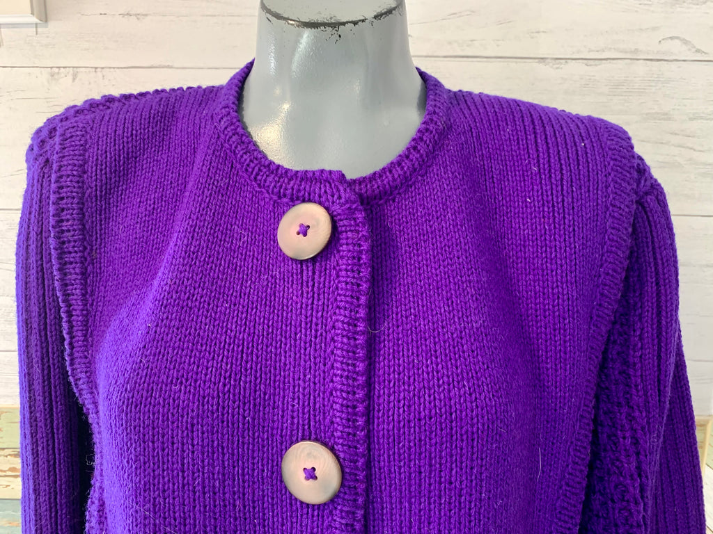 90’s Purple Knit Cardigan - Hamlets Vintage