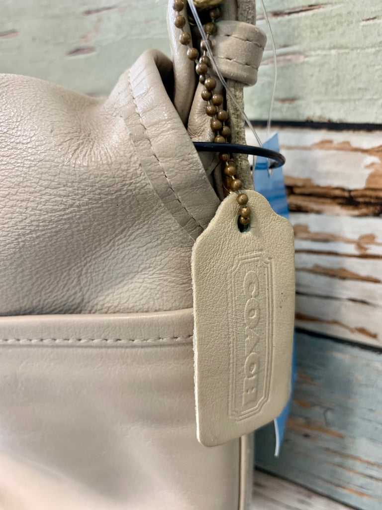 90’s Beige Leather Crossbody Bag - Hamlets Vintage
