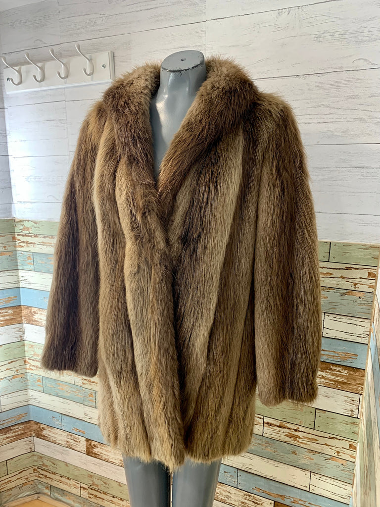 90’s Brown Fur Coat - Hamlets Vintage