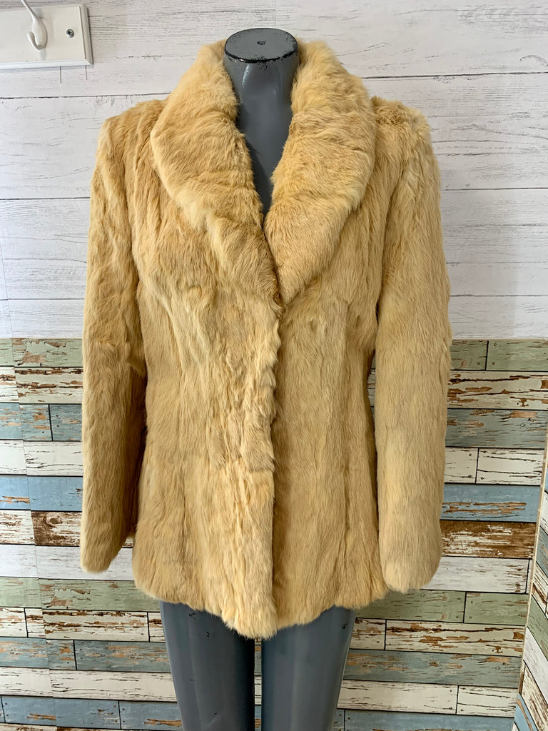70’s Beige Rabbit Fur Coat - Hamlets Vintage