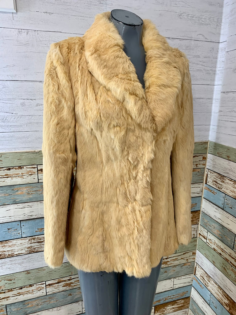 70’s Beige Rabbit Fur Coat - Hamlets Vintage