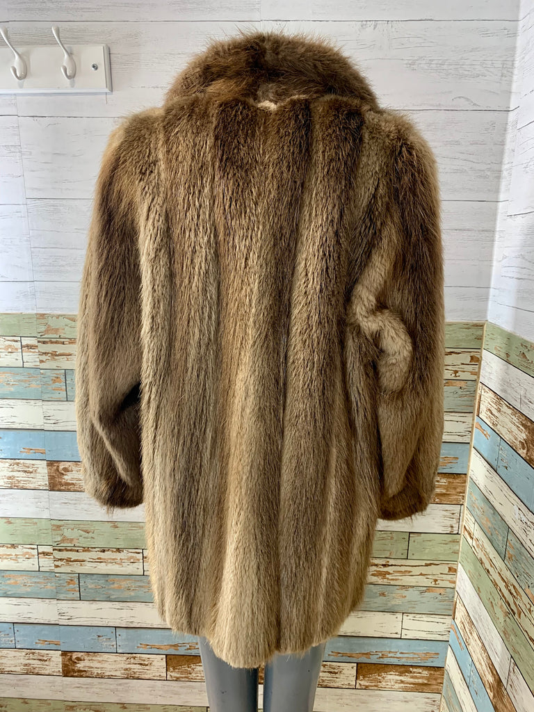 90’s Brown Fur Coat - Hamlets Vintage